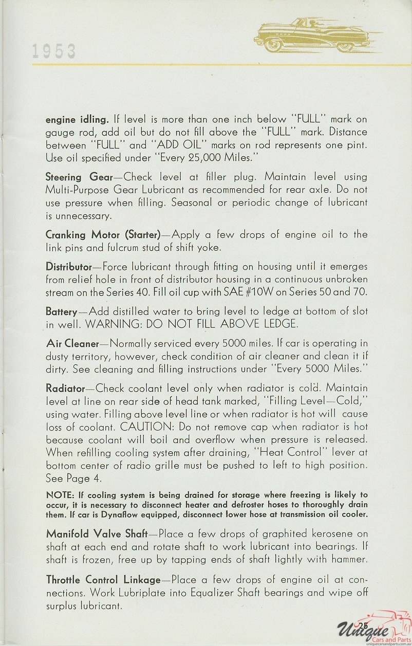 1953 Buick Owners Guide Page 18